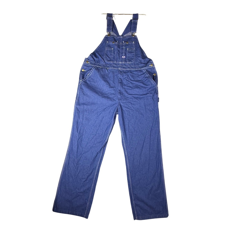 Big Smith Mens Denim Western Jean Overalls Blue 100% Cotton 44x32 NWT Pockets
